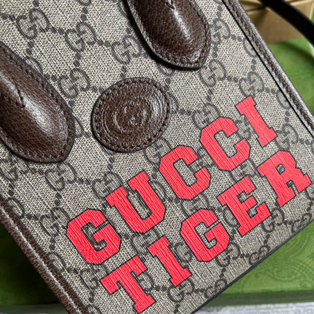 Gucci ‎‎‎699406 Jumbo GG mini tote bag brown leather