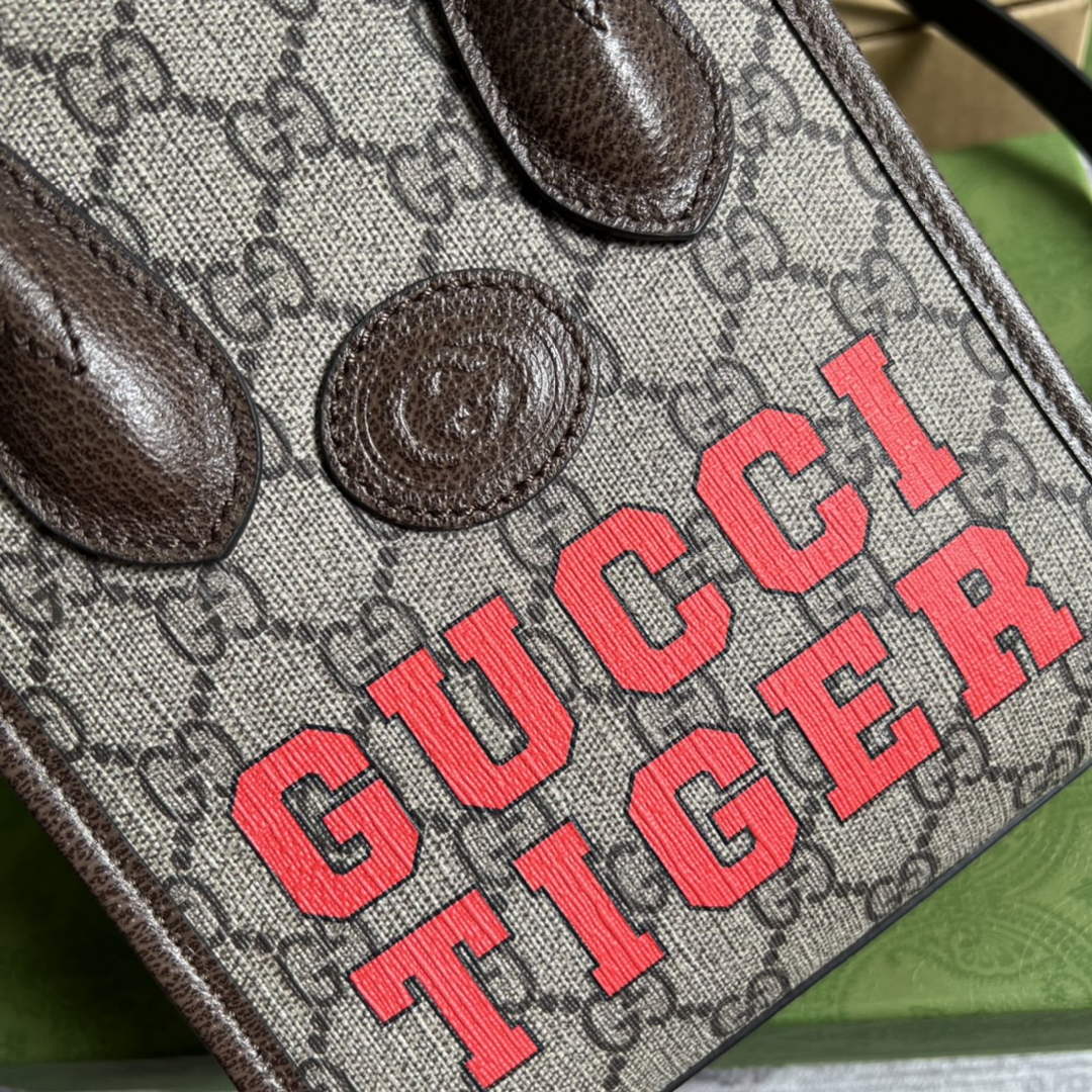 Gucci ‎‎‎699406 Jumbo GG mini tote bag brown leather
