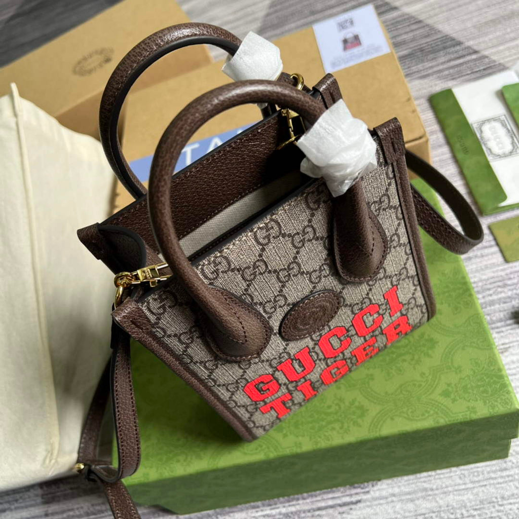 Gucci ‎‎‎699406 Jumbo GG mini tote bag brown leather