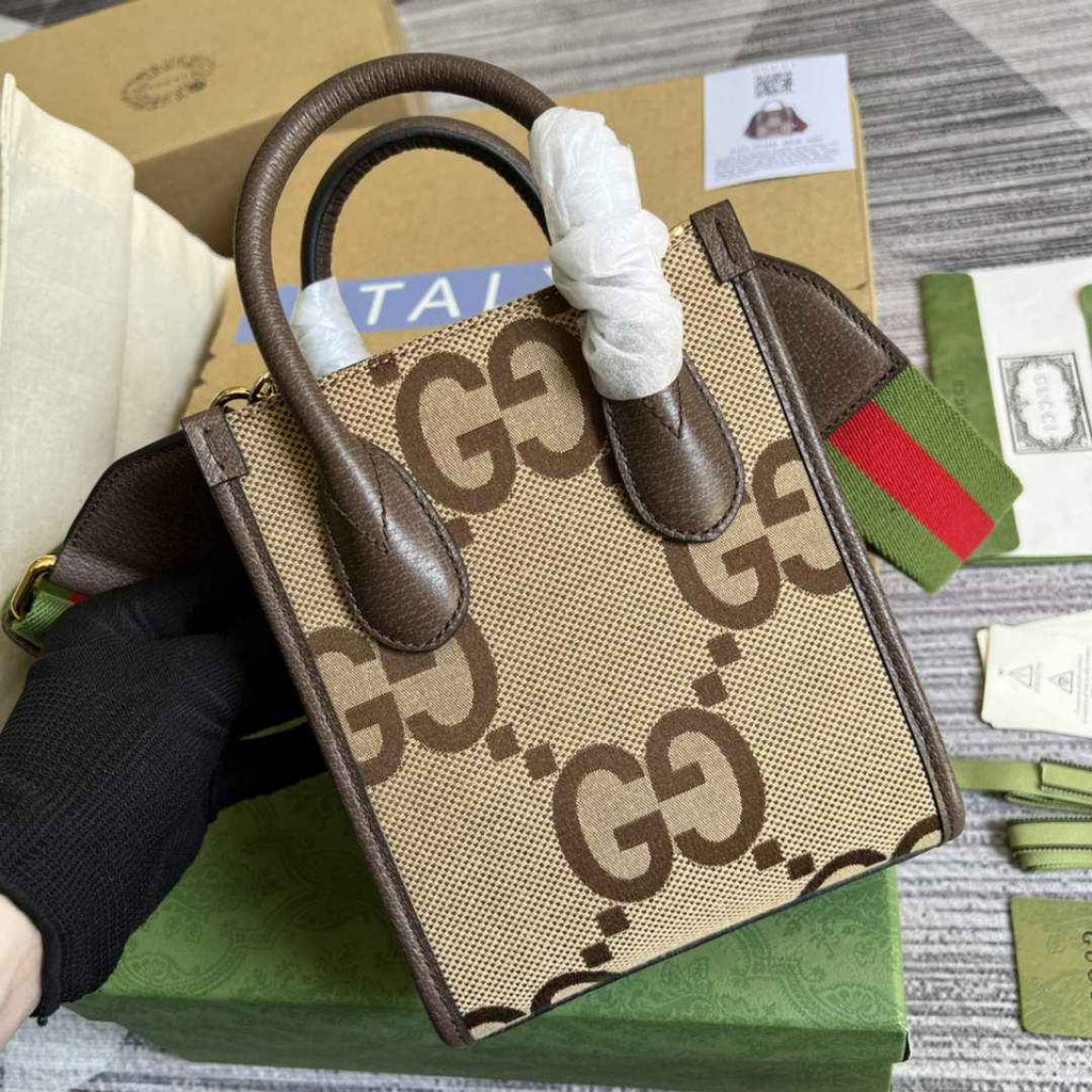 Gucci ‎‎‎699406 Jumbo GG mini tote bag brown
