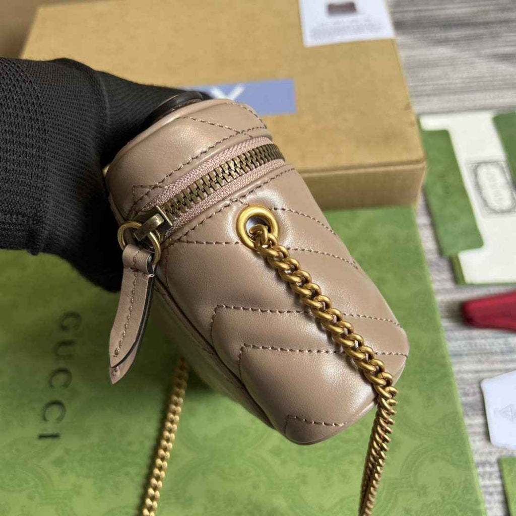 Gucci ‎‎699515 GG Marmont mini top handle bag light pink leather