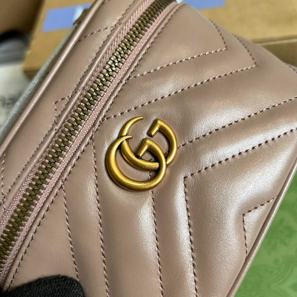 Gucci ‎‎699515 GG Marmont mini top handle bag light pink leather