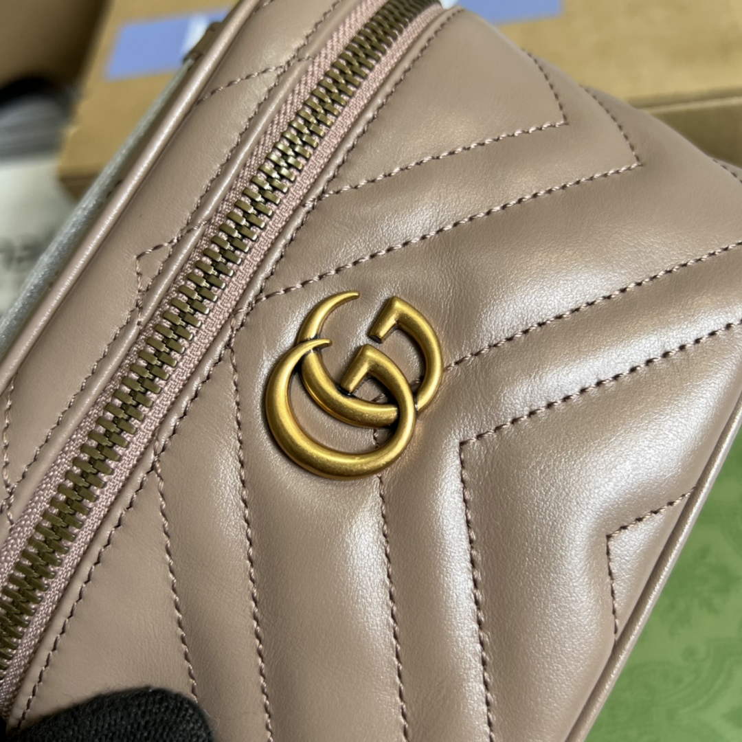 Gucci ‎‎699515 GG Marmont mini top handle bag light pink leather