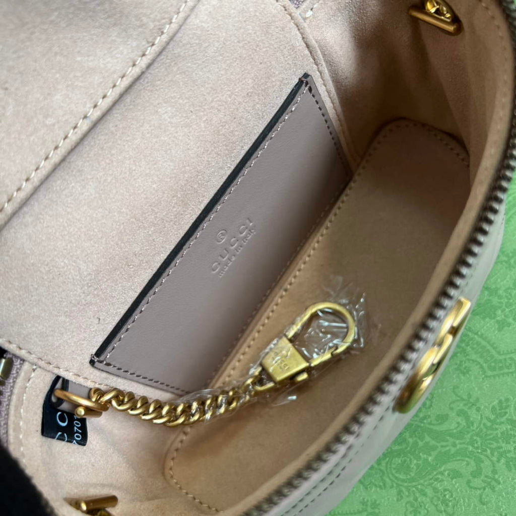 Gucci ‎‎699515 GG Marmont mini top handle bag light pink leather