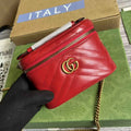 Gucci ‎‎699515 GG Marmont mini top handle bag Red leather