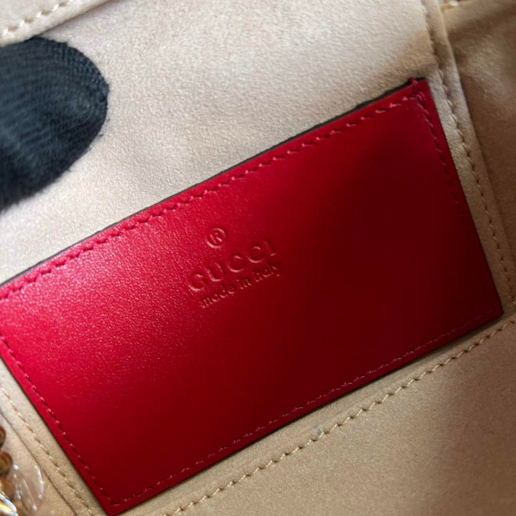 Gucci ‎‎699515 GG Marmont mini top handle bag Red leather
