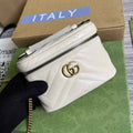 Gucci ‎‎699515 GG Marmont mini top handle bag white leather