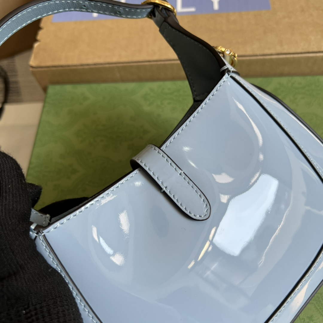 Gucci 699651 ‎Jackie 1961 mini shoulder bag Blue patent leather