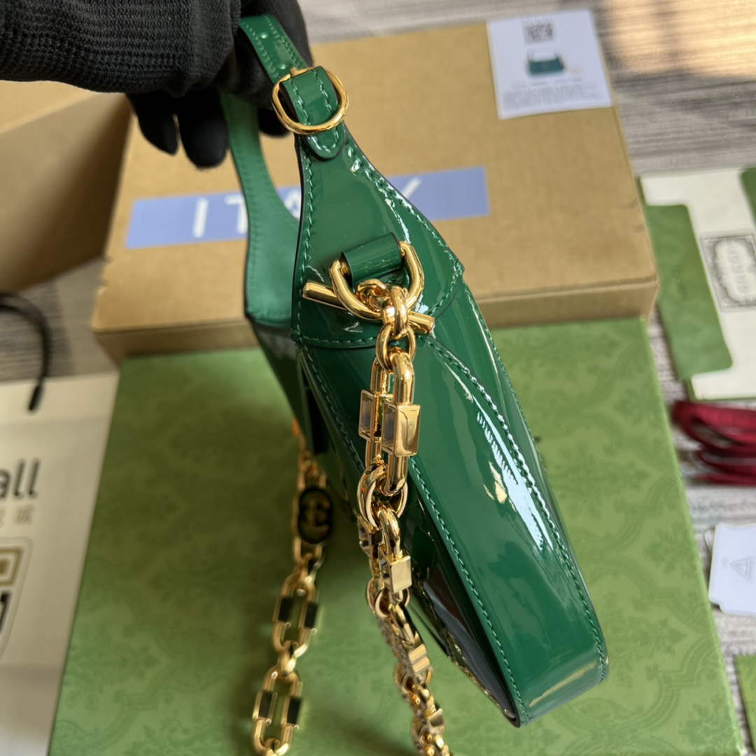 Gucci 699651 ‎Jackie 1961 mini shoulder bag Green patent leather