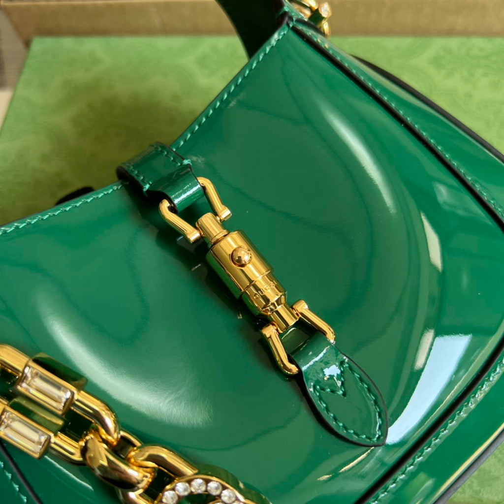 Gucci 699651 ‎Jackie 1961 mini shoulder bag Green patent leather