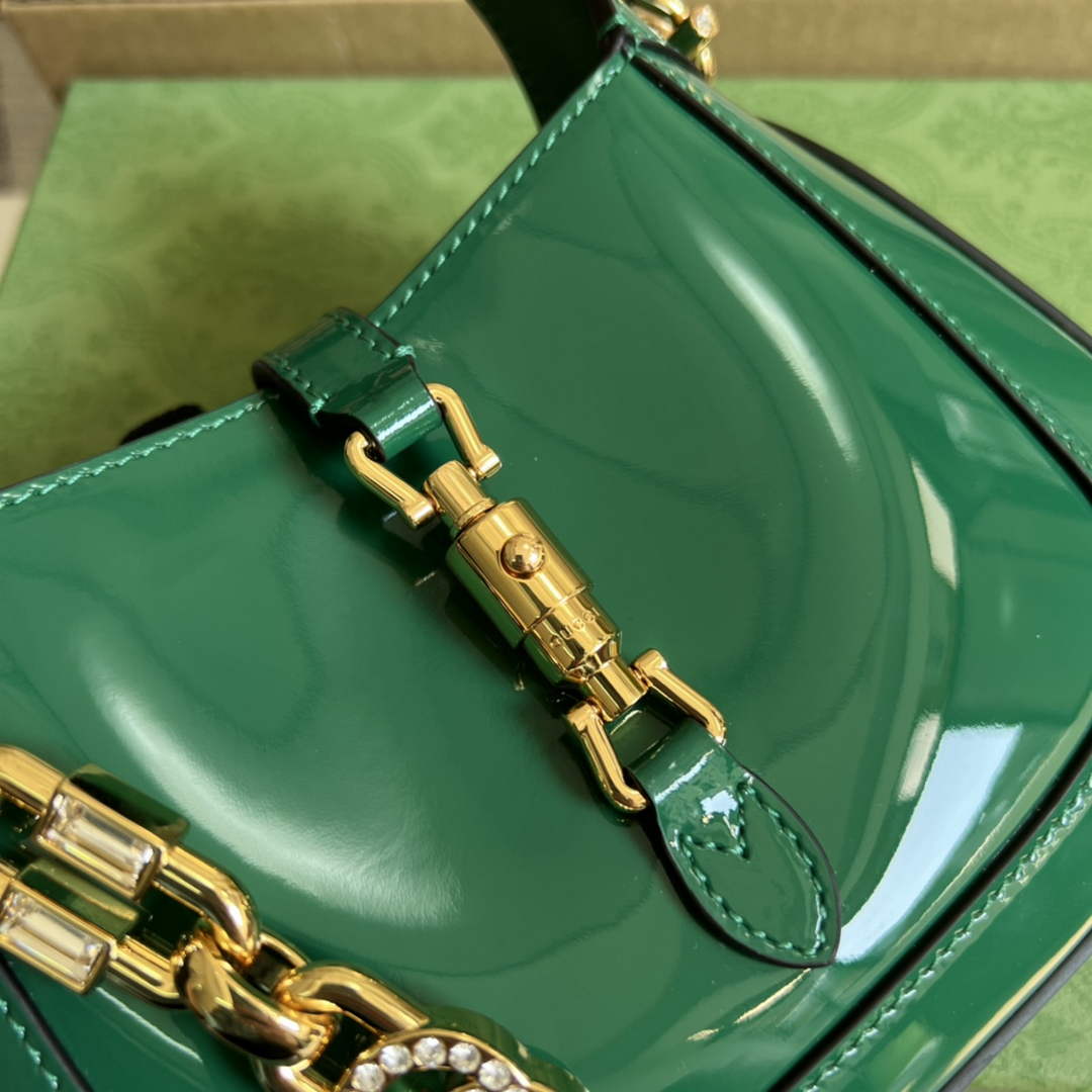 Gucci 699651 ‎Jackie 1961 mini shoulder bag Green patent leather