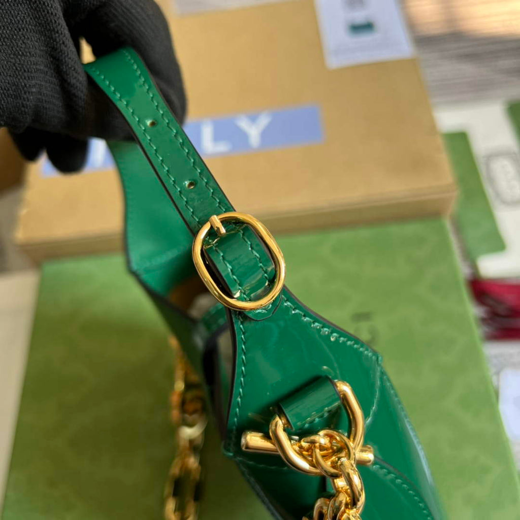 Gucci 699651 ‎Jackie 1961 mini shoulder bag Green patent leather