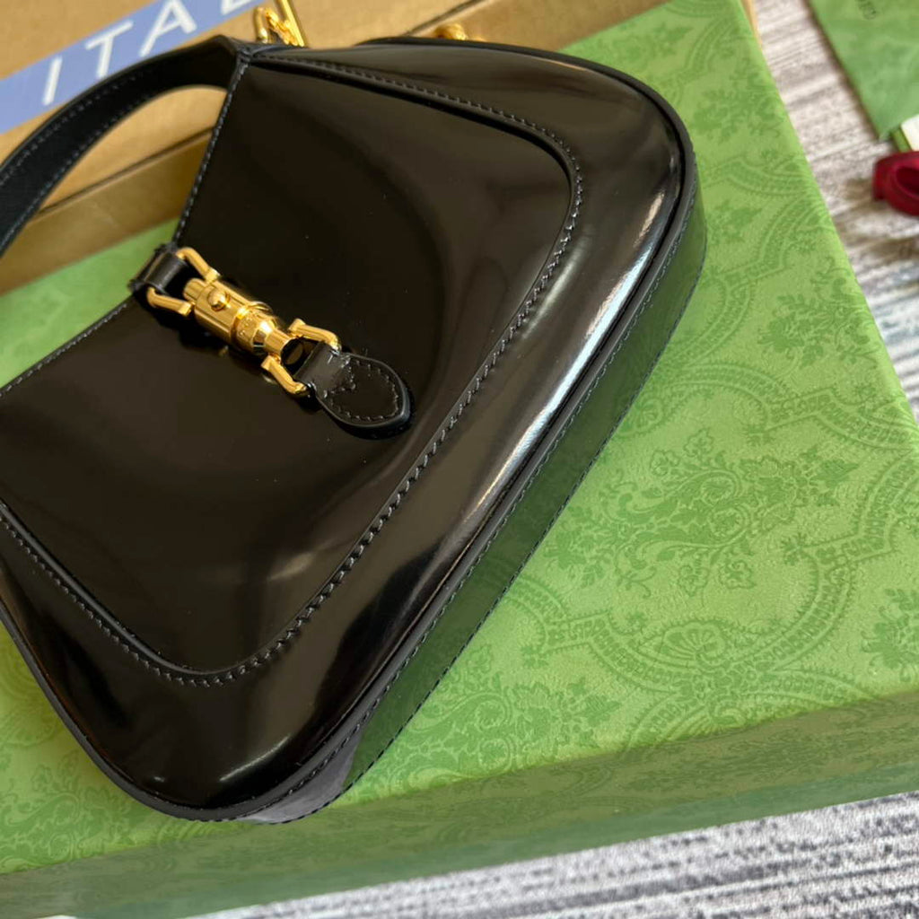 Gucci 699651 ‎Jackie 1961 mini shoulder bag Black patent leather
