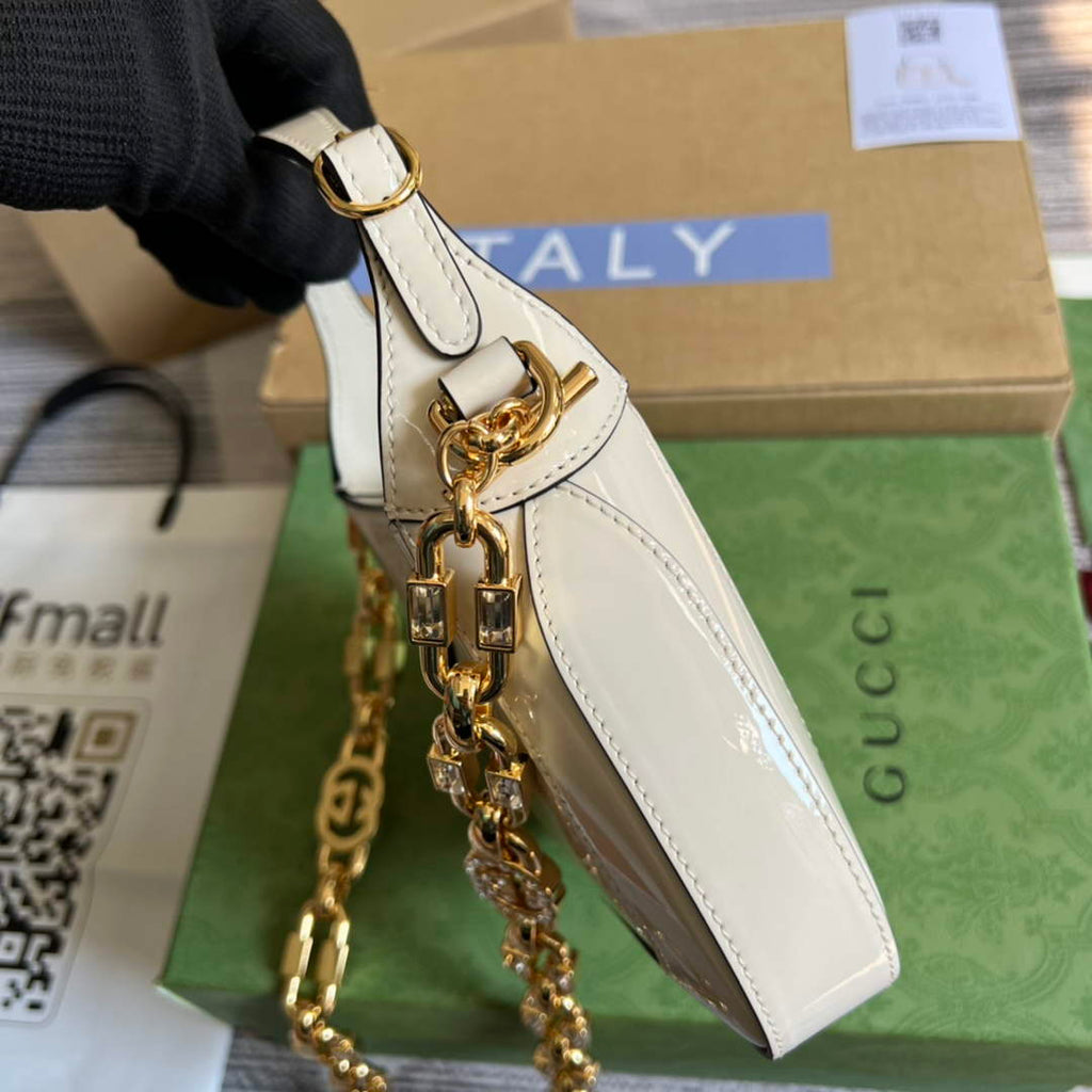 Gucci 699651 ‎Jackie 1961 mini shoulder bag White patent leather