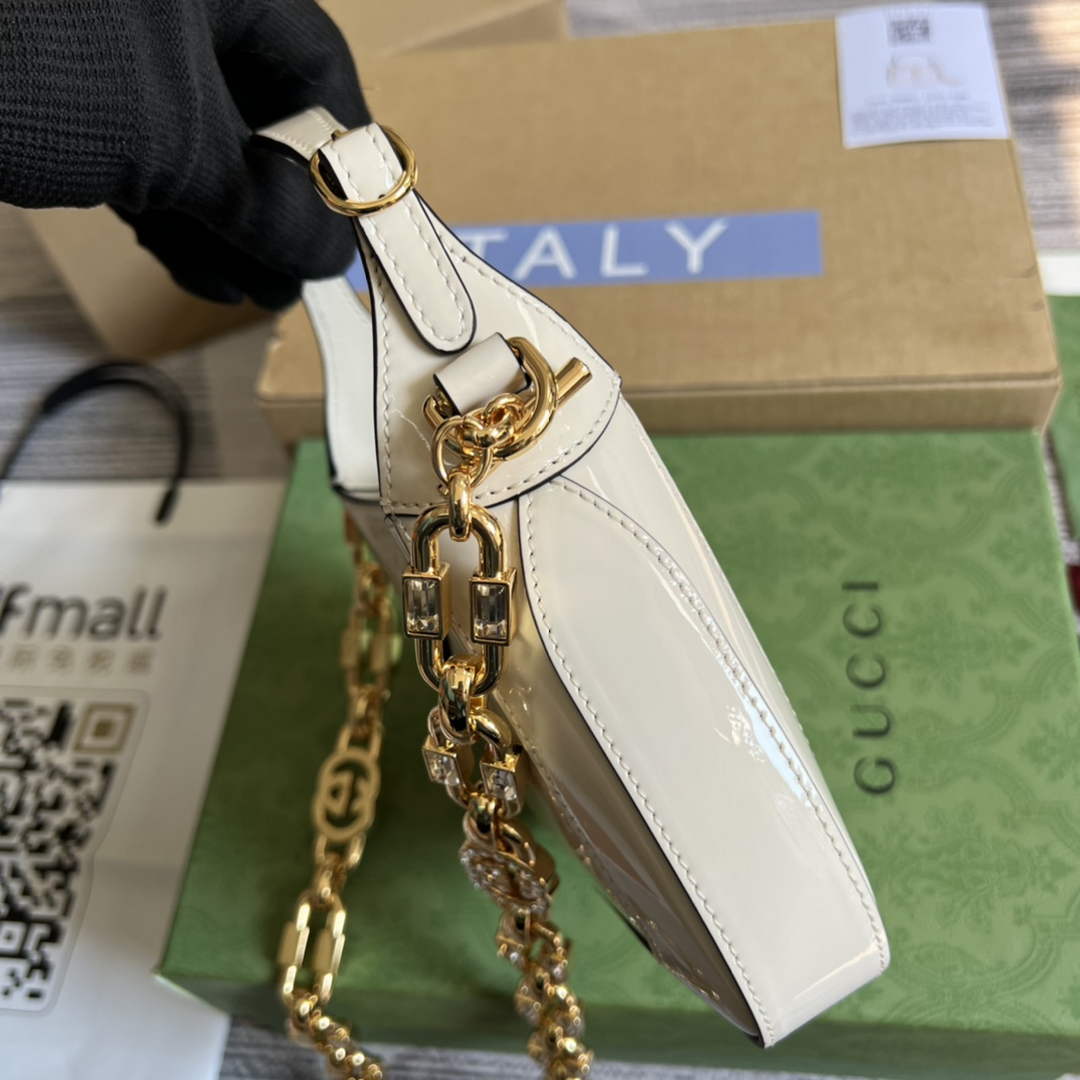 Gucci 699651 ‎Jackie 1961 mini shoulder bag White patent leather
