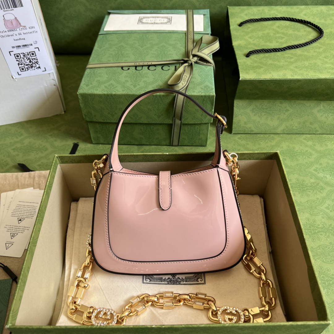 Gucci 699651 ‎Jackie 1961 mini shoulder bag Pink patent leather