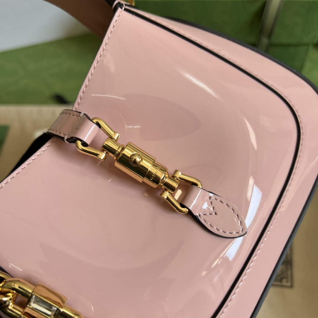 Gucci 699651 ‎Jackie 1961 mini shoulder bag Pink patent leather