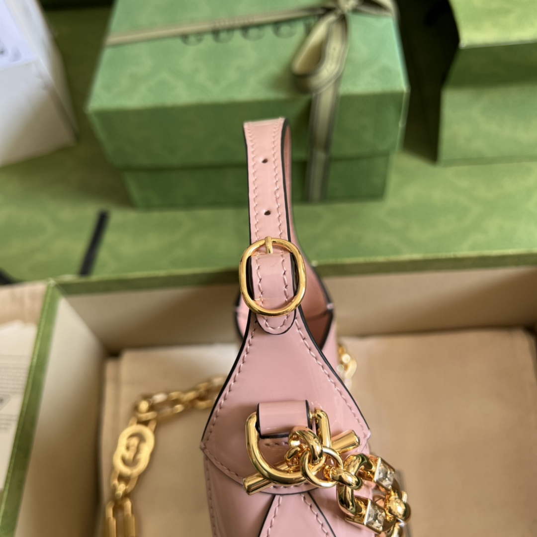 Gucci 699651 ‎Jackie 1961 mini shoulder bag Pink patent leather
