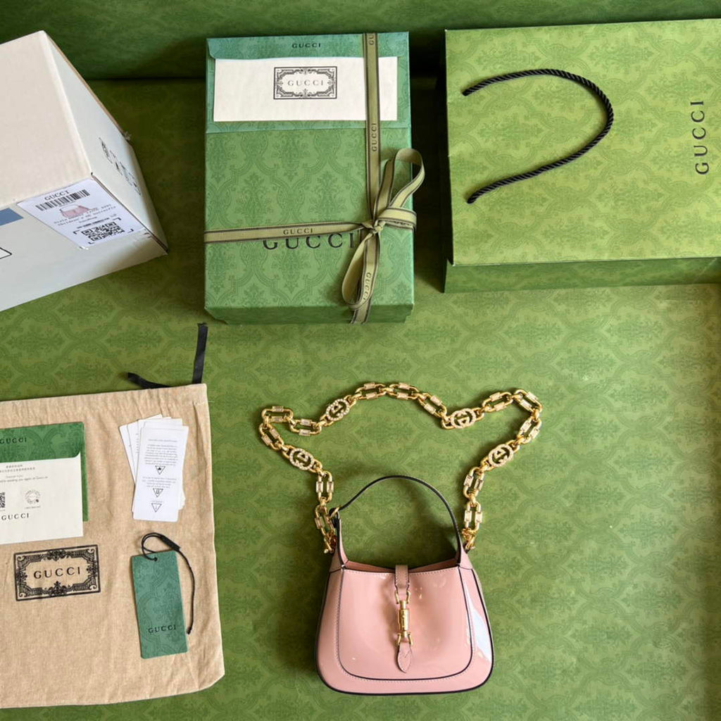 Gucci 699651 ‎Jackie 1961 mini shoulder bag Pink patent leather