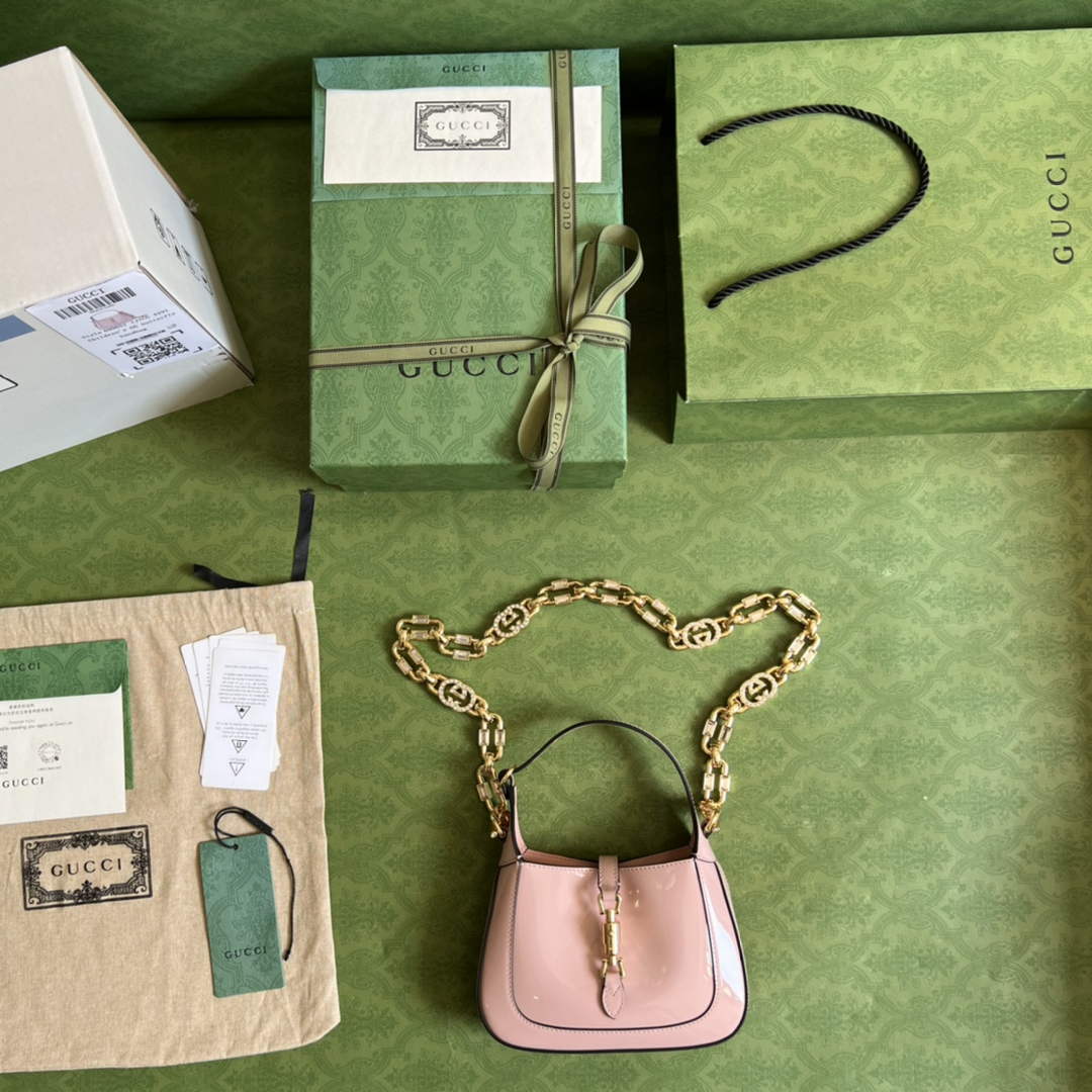 Gucci 699651 ‎Jackie 1961 mini shoulder bag Pink patent leather