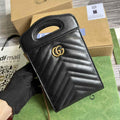 Gucci ‎699756 GG Marmont top handle mini bag black leather