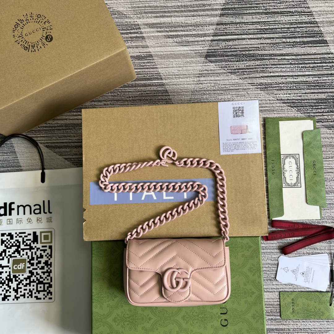 Gucci 699757 GG Marmont belt bag pink