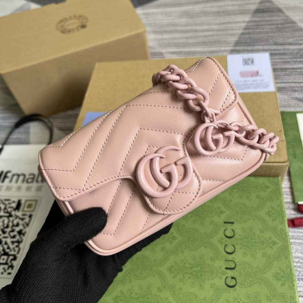 Gucci 699757 GG Marmont belt bag pink