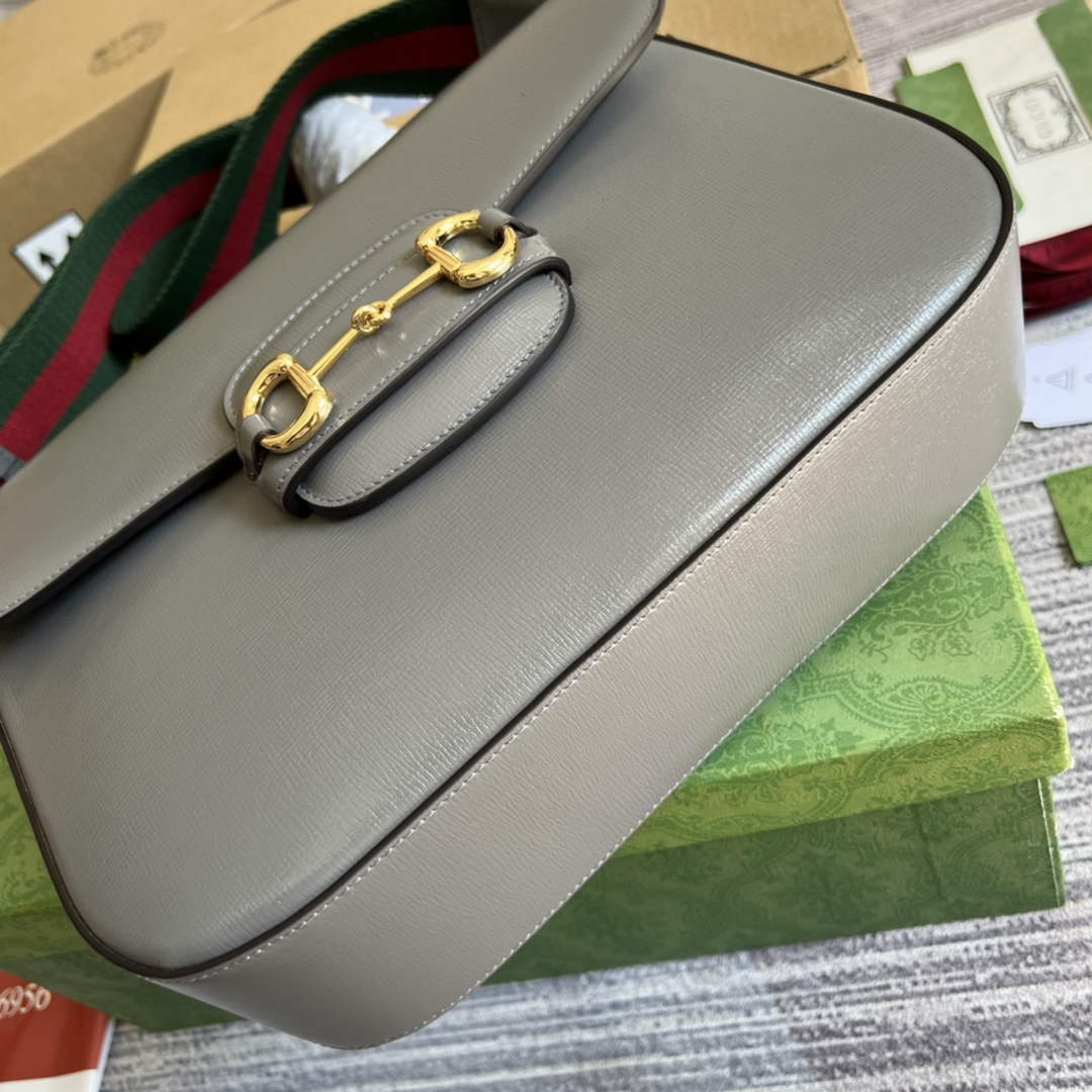 Gucci 700457 Horsebit 1955 shoulder bag Gray Leather