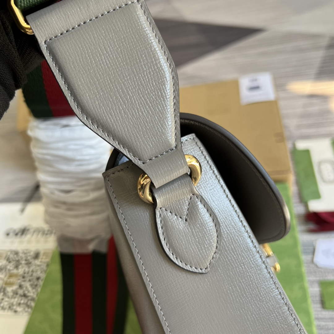 Gucci 700457 Horsebit 1955 shoulder bag Gray Leather