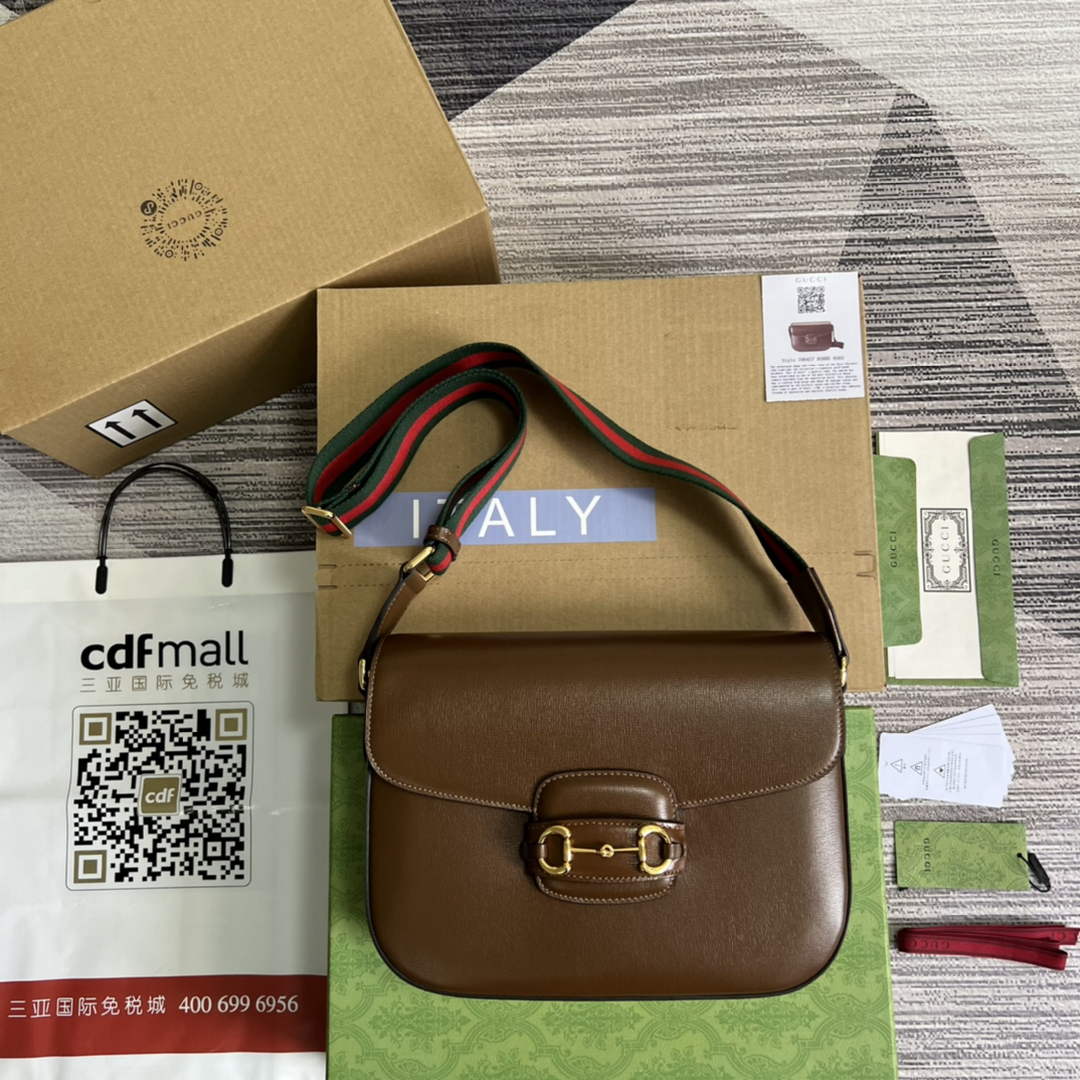 Gucci 700457 Horsebit 1955 shoulder bag Brown Leather