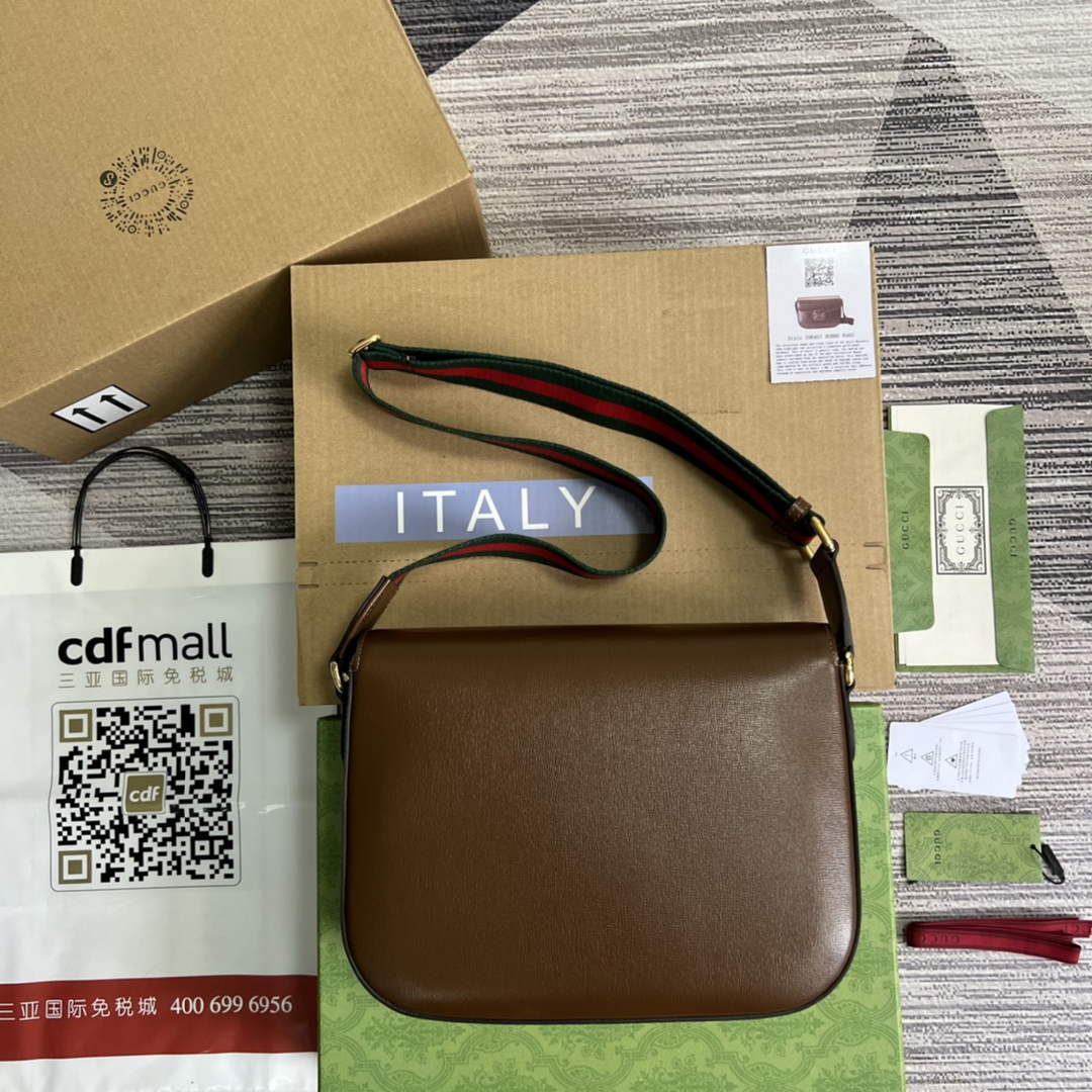 Gucci 700457 Horsebit 1955 shoulder bag Brown Leather