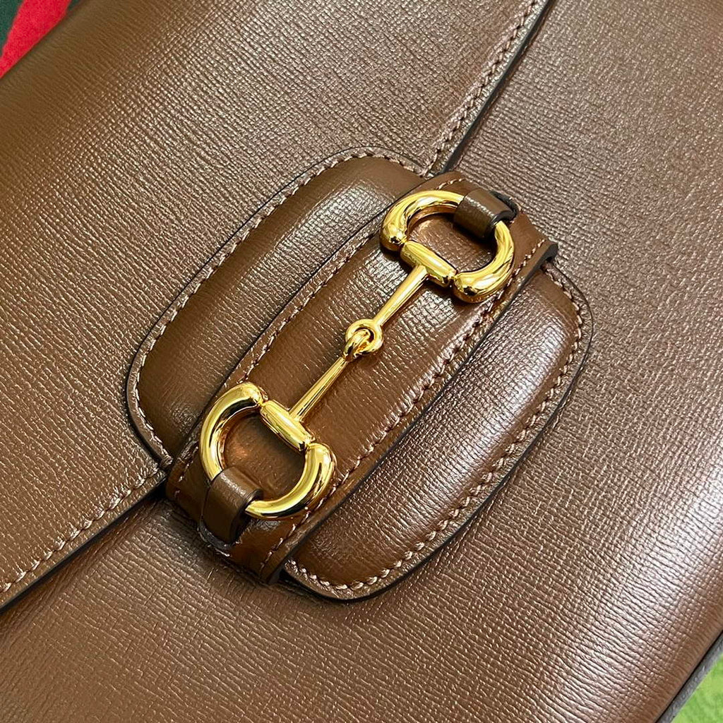 Gucci 700457 Horsebit 1955 shoulder bag Brown Leather