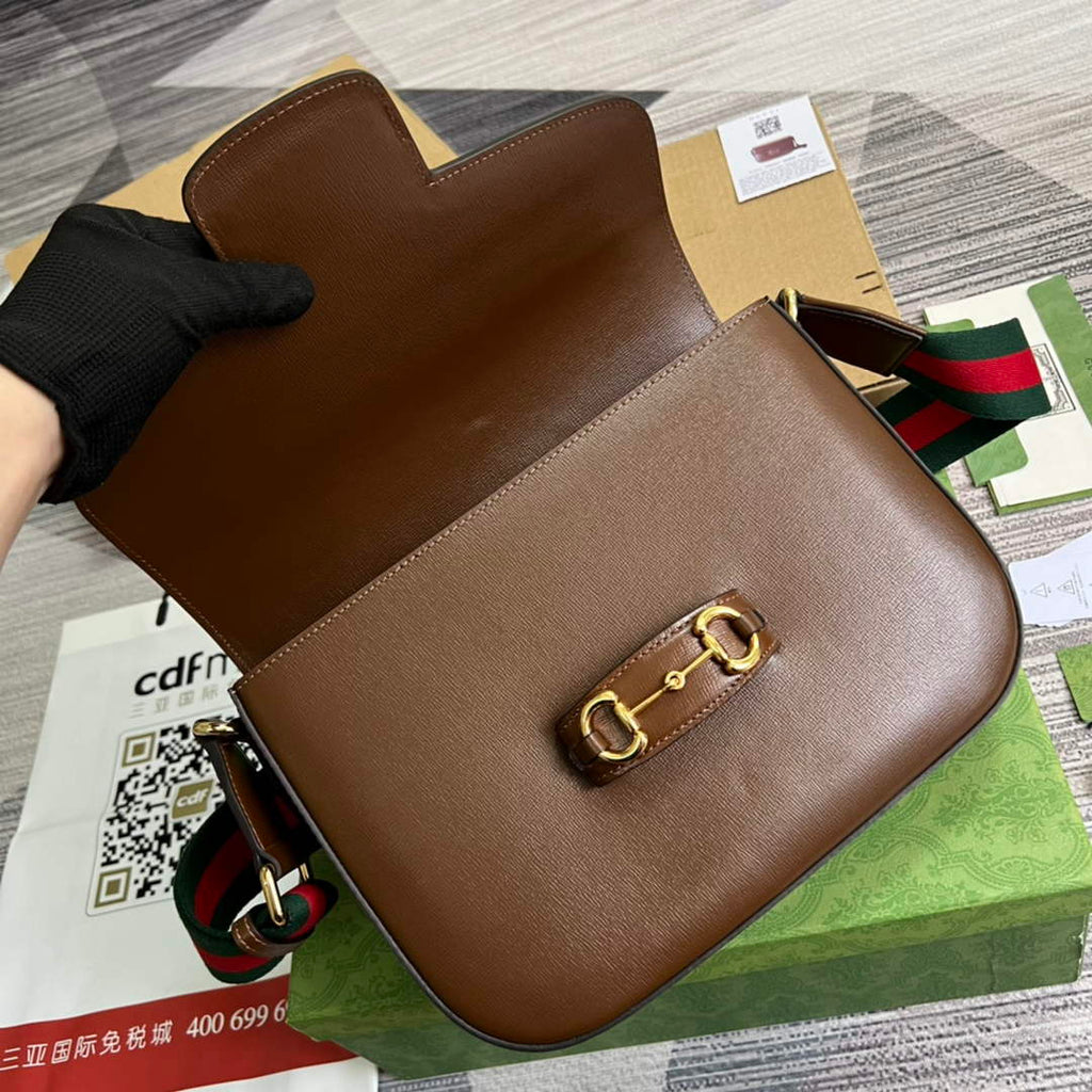 Gucci 700457 Horsebit 1955 shoulder bag Brown Leather