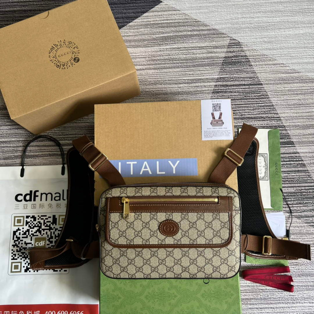 Gucci 700515 Small GG Supreme Backpack Brown leather