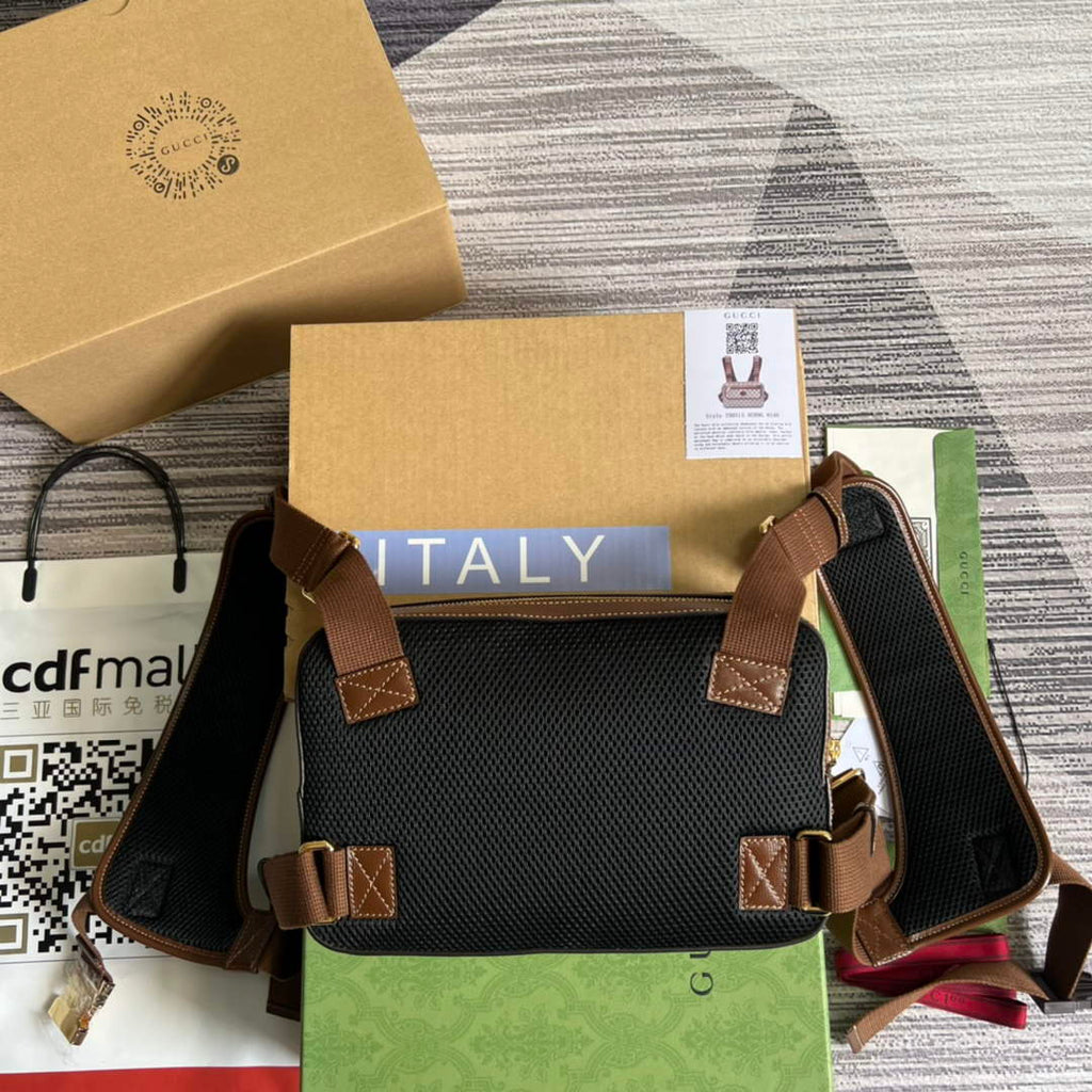 Gucci 700515 Small GG Supreme Backpack Brown leather