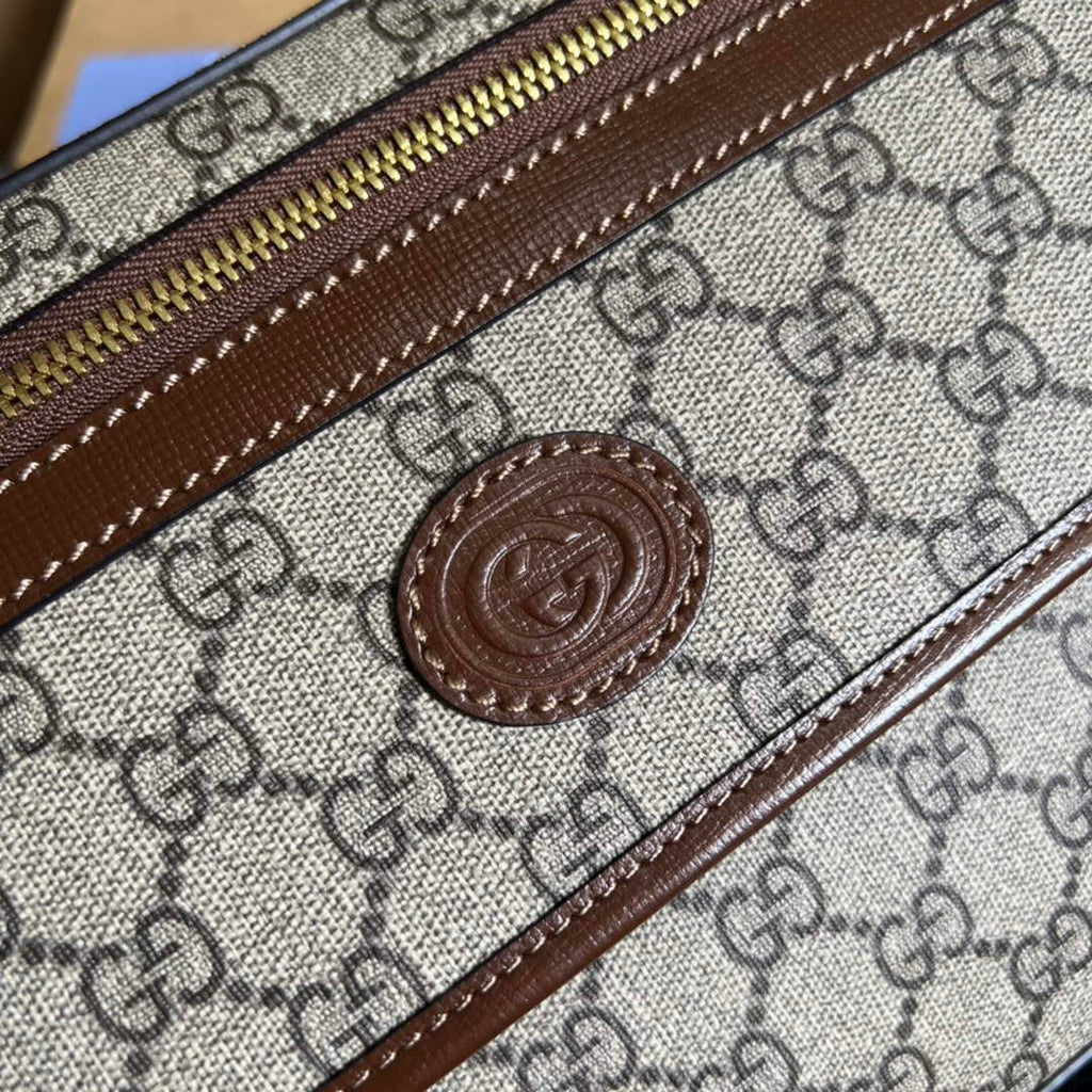 Gucci 700515 Small GG Supreme Backpack Brown leather