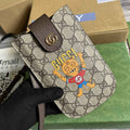 Gucci ‎‎700732 cat print phone case Beige and ebony GG Supreme canvas