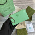 Gucci 701070 GG Marmont keychain card case green