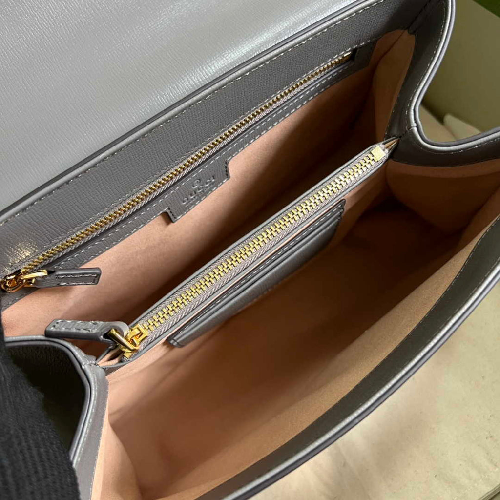 Gucci 702049 Horsebit 1955 medium bag in gray leather