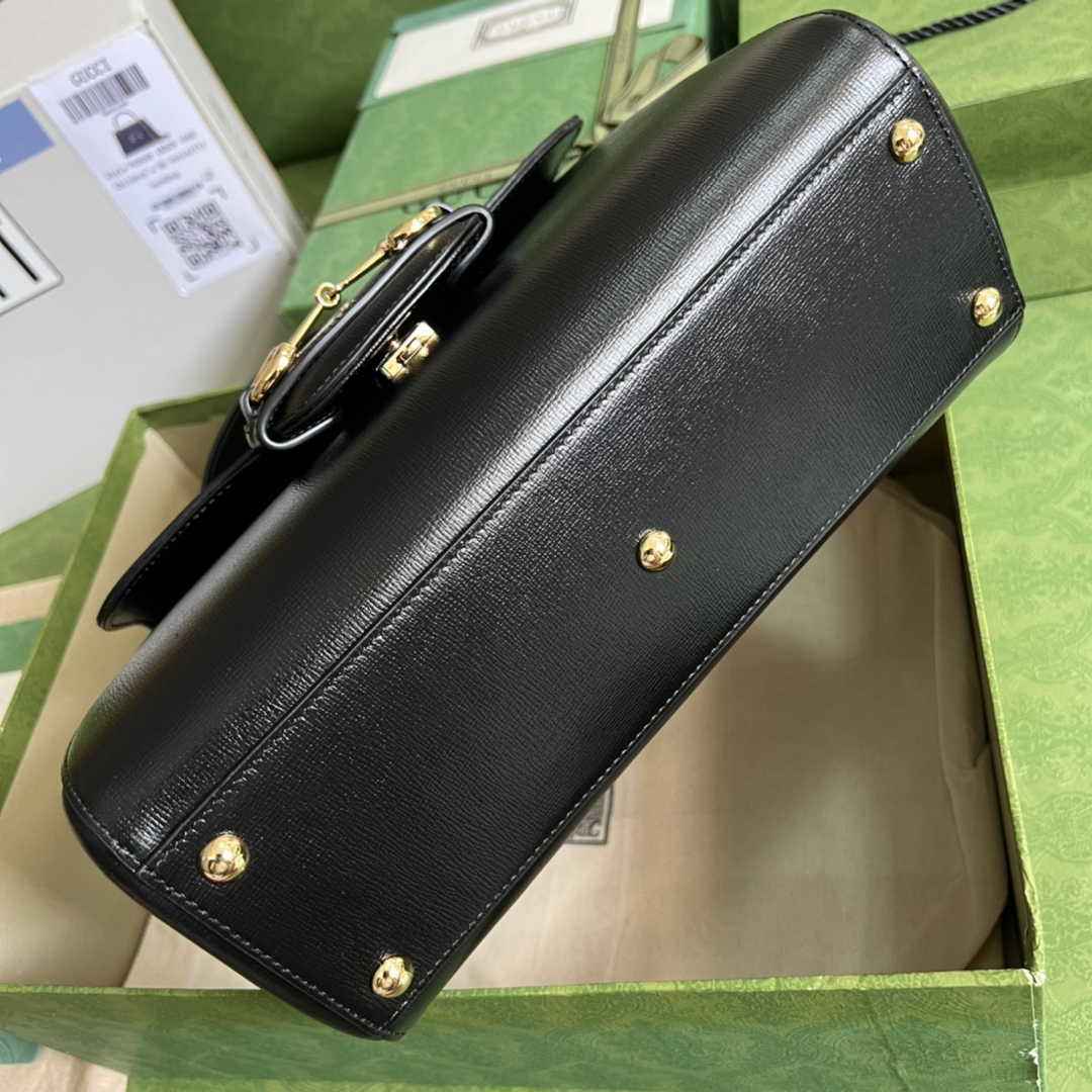 Gucci 702049 Horsebit 1955 medium bag in black leather