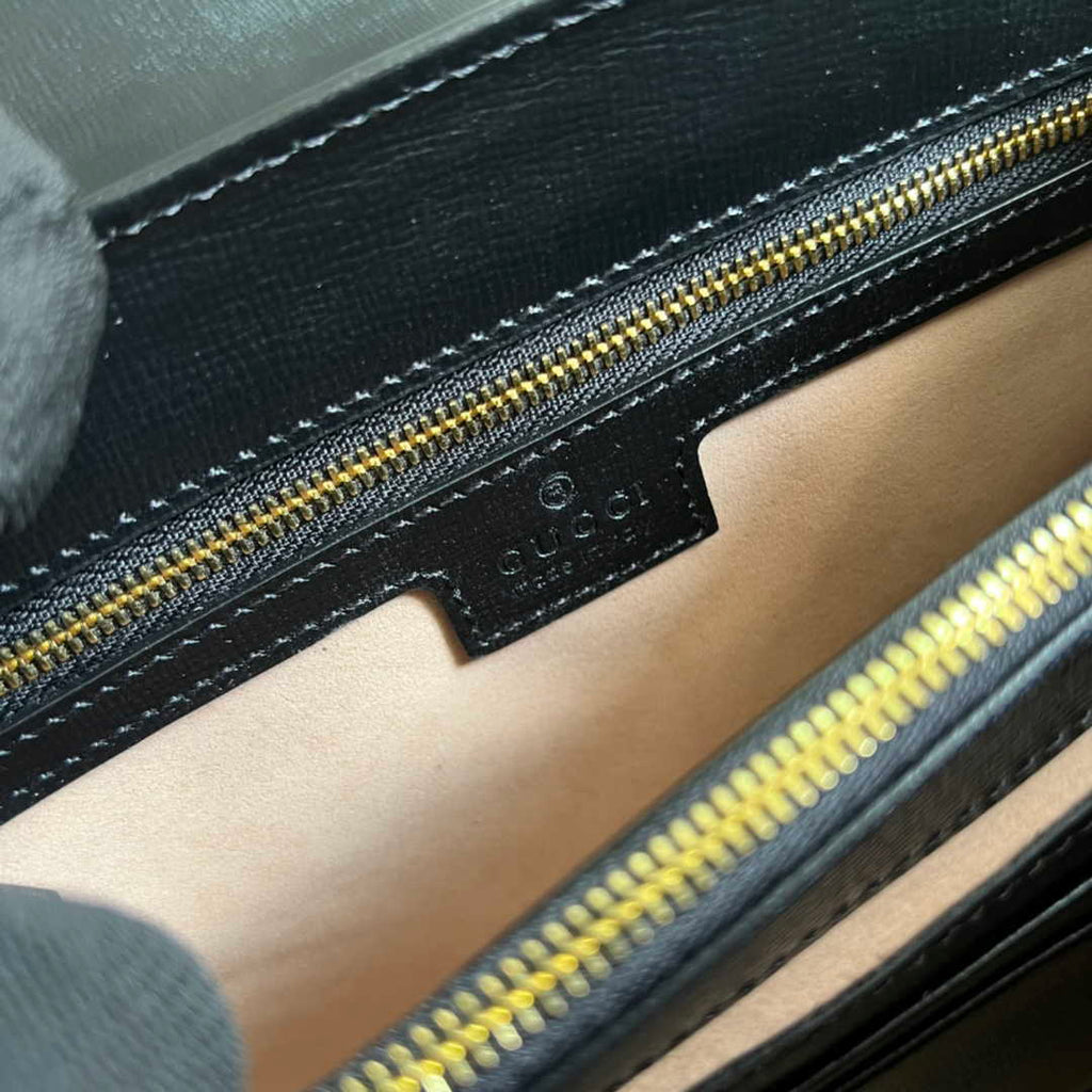 Gucci 702049 Horsebit 1955 medium bag in black leather