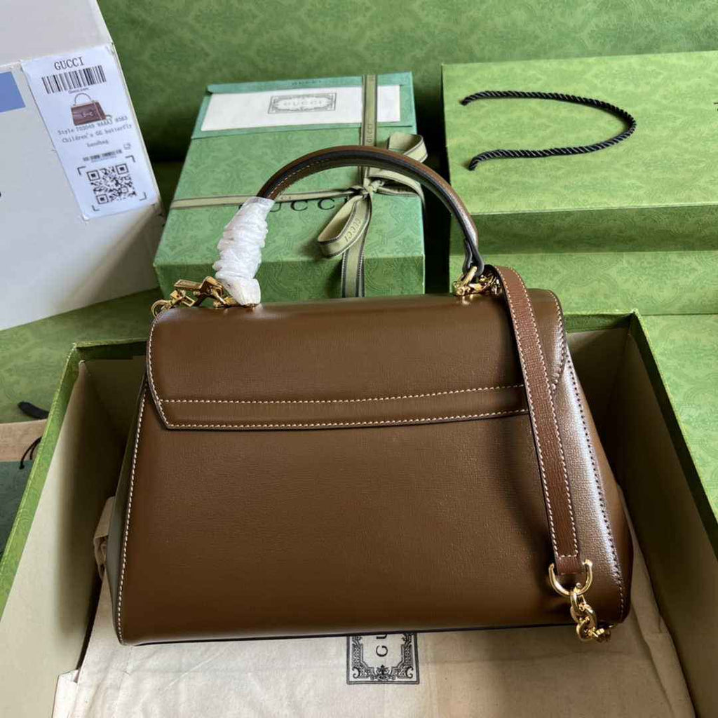 Gucci 702049 Horsebit 1955 medium bag in brown leather