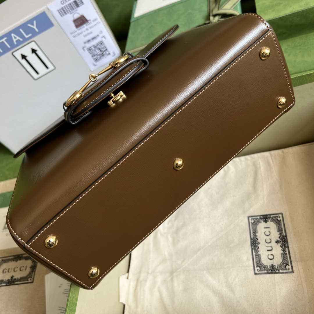 Gucci 702049 Horsebit 1955 medium bag in brown leather