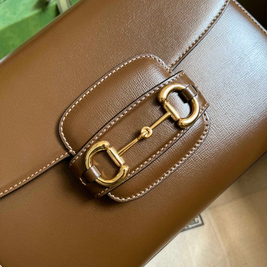 Gucci 702049 Horsebit 1955 medium bag in brown leather
