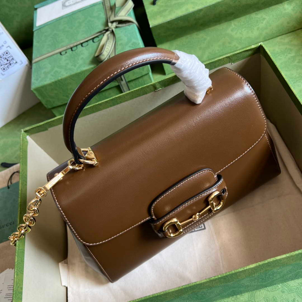Gucci 702049 Horsebit 1955 medium bag in brown leather