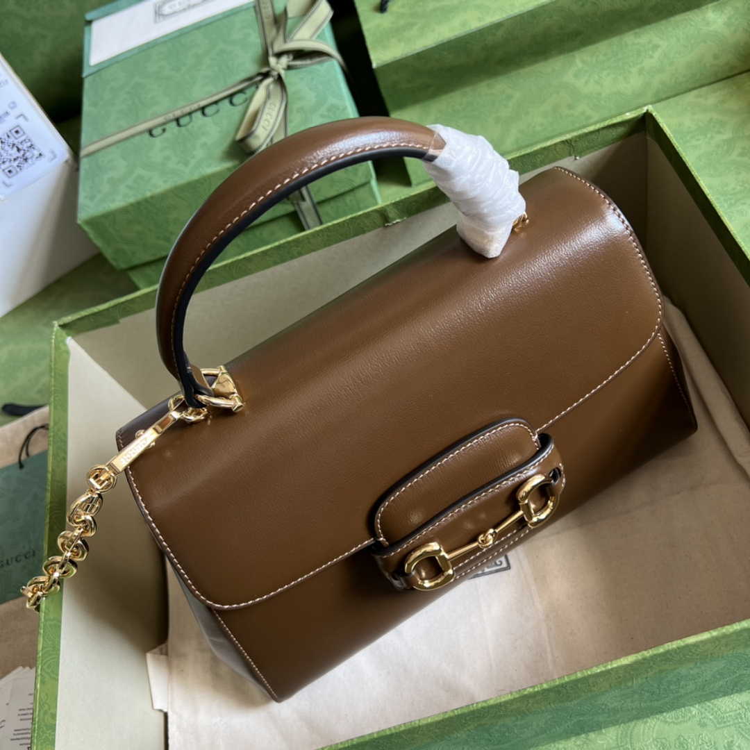 Gucci 702049 Horsebit 1955 medium bag in brown leather