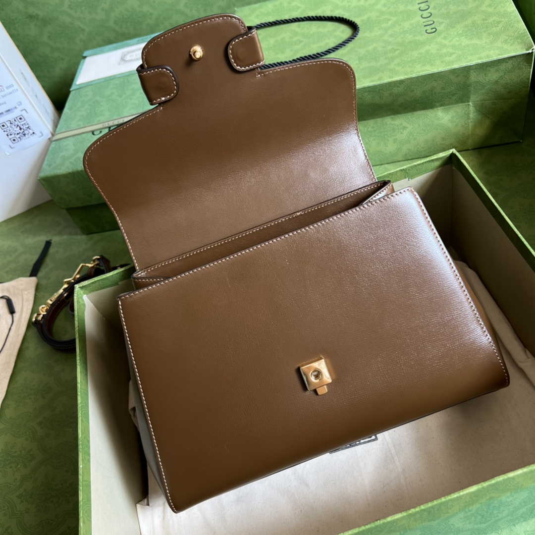 Gucci 702049 Horsebit 1955 medium bag in brown leather
