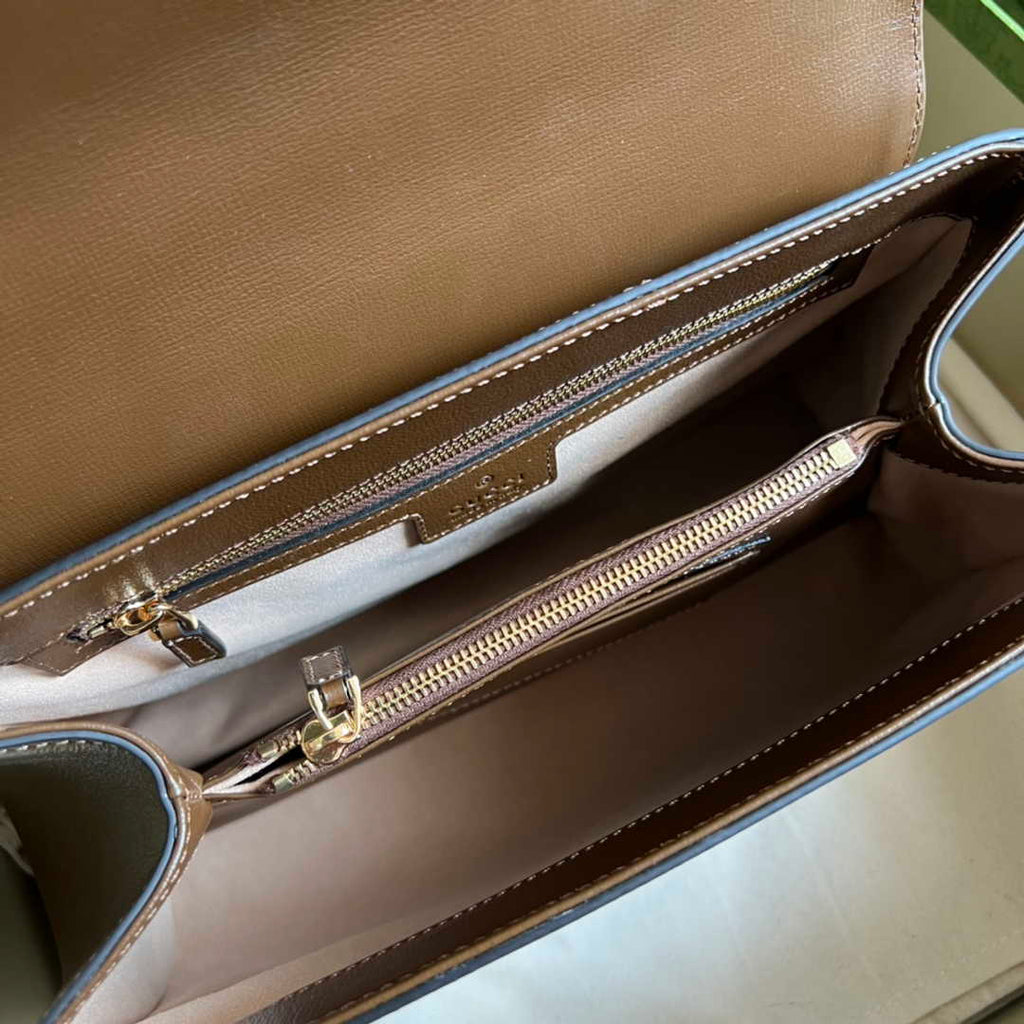 Gucci 702049 Horsebit 1955 medium bag in brown leather