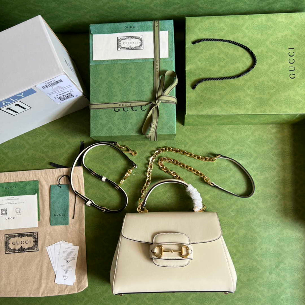 Gucci 702049 Horsebit 1955 medium bag in beige leather