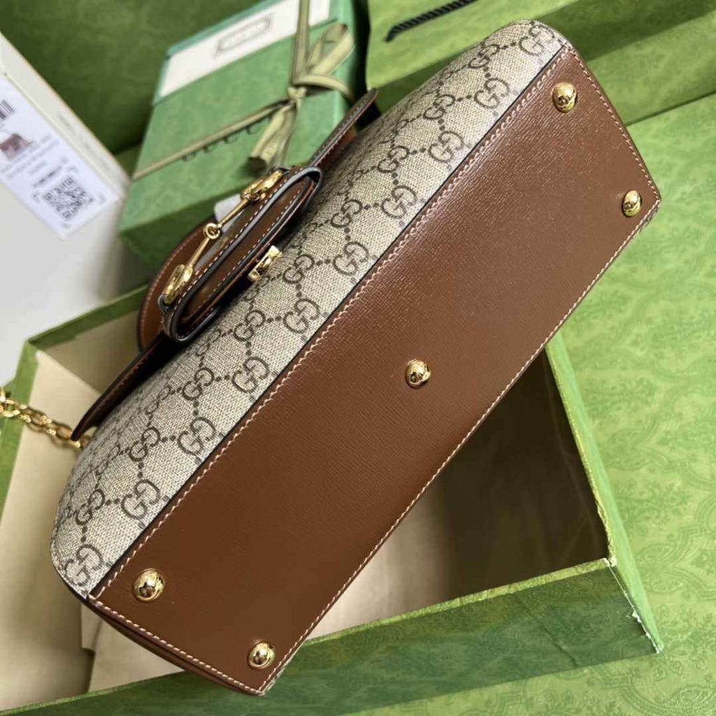 Gucci 702049 Horsebit 1955 medium bag in brown GG leather
